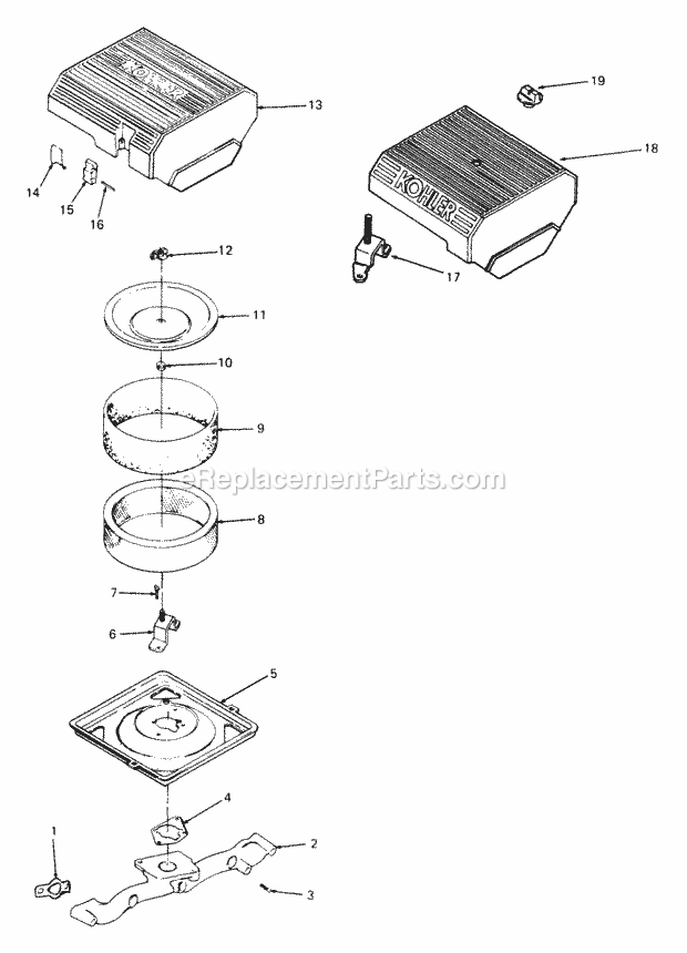 Air Intake/Filtration Diagram and Parts List for 2084 836000-864500, 143-733-100, 144-733-100 Cub Cadet Lawn Tractor
